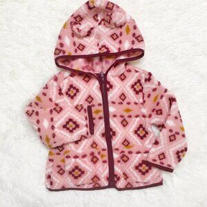 Patterned Sherpa Fleece Bear Zip Hoodie Sweater Petal Pusher 18 24 Months